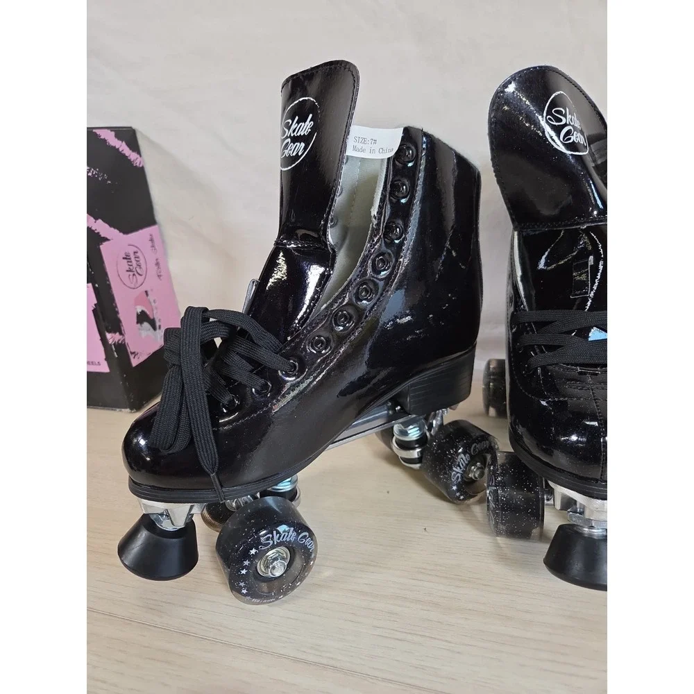 Skate Gear Black Glittery Roller Skates for Women Size 7
